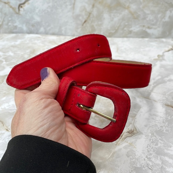 First Issue Accessories - Vintage First Issue red suede leather belt